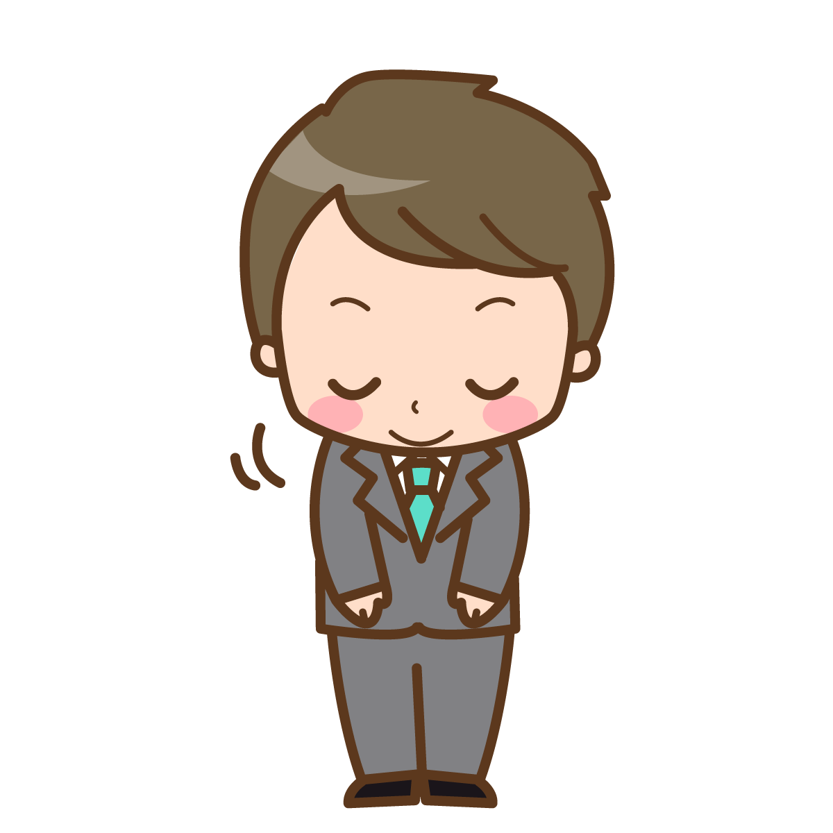 お辞儀をする男性の絵