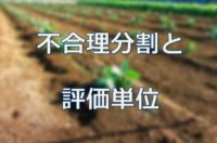 不合理分割と　評価単位