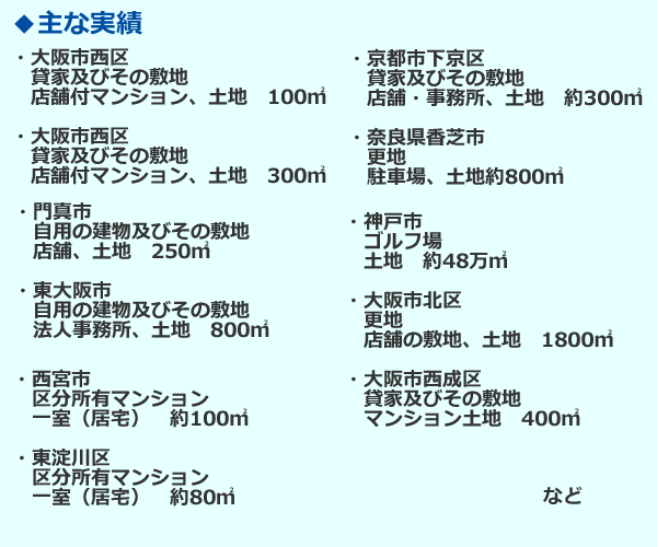 主な実績