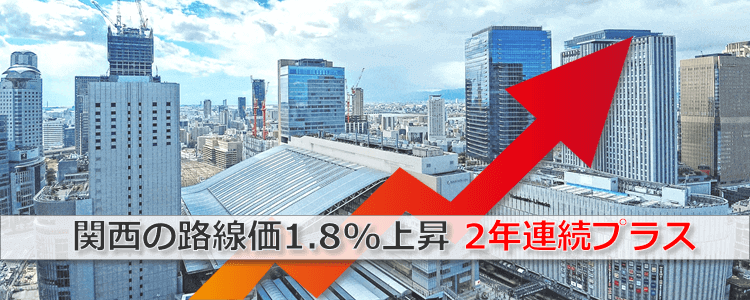 関西の路線価1.8上昇